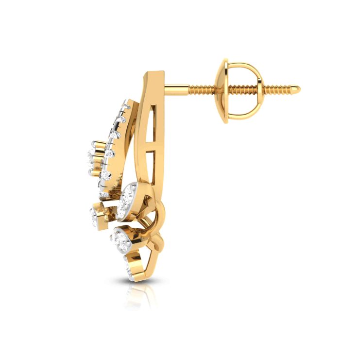 0.65 ct Natural Diamond Earrings 14k Yellow, Rose White Gold - Image 10