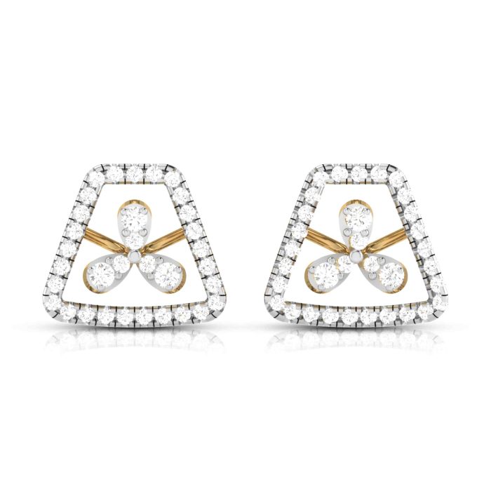 0.70 ct Natural Diamond Earrings 14k Yellow, Rose White Gold - Image 1