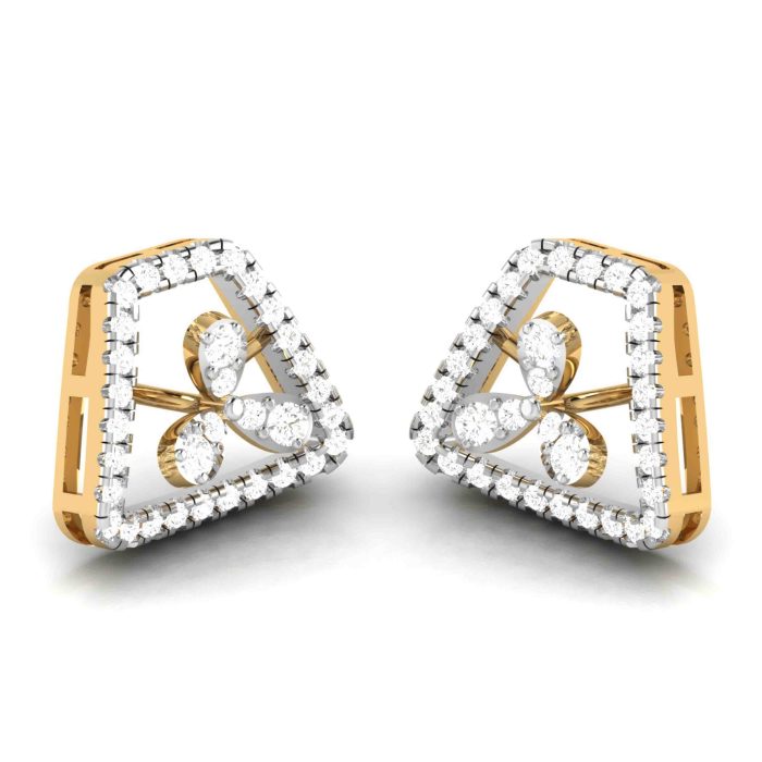 0.70 ct Natural Diamond Earrings 14k Yellow, Rose White Gold - Image 8