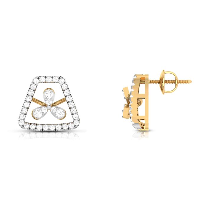 0.70 ct Natural Diamond Earrings 14k Yellow, Rose White Gold - Image 9