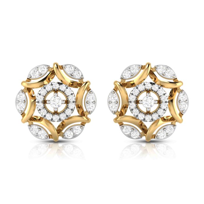 0.79 ct Natural Diamond Earrings 14k Yellow, Rose White Gold - Image 1