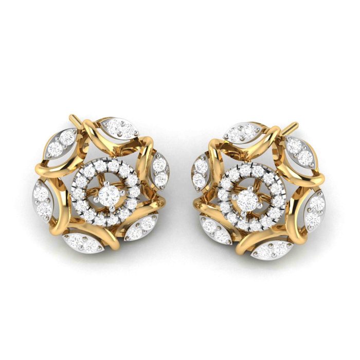 0.79 ct Natural Diamond Earrings 14k Yellow, Rose White Gold - Image 9