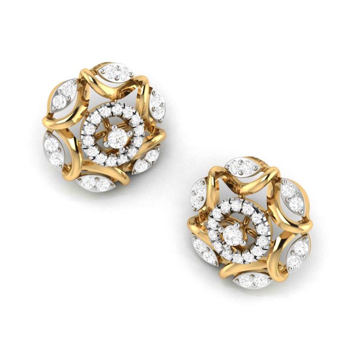 0.79 ct Natural Diamond Earrings 14k Yellow, Rose White Gold - Image 10