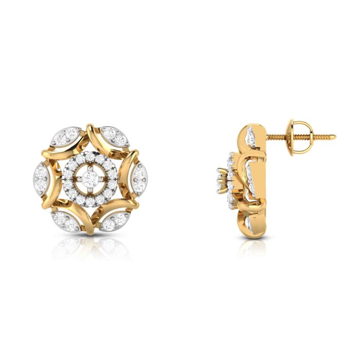 0.79 ct Natural Diamond Earrings 14k Yellow, Rose White Gold - Image 11