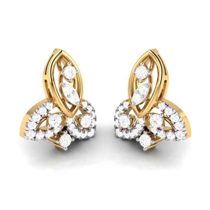 0.55 ct Natural Diamond Earrings 14k Yellow, Rose White Gold - Image 9
