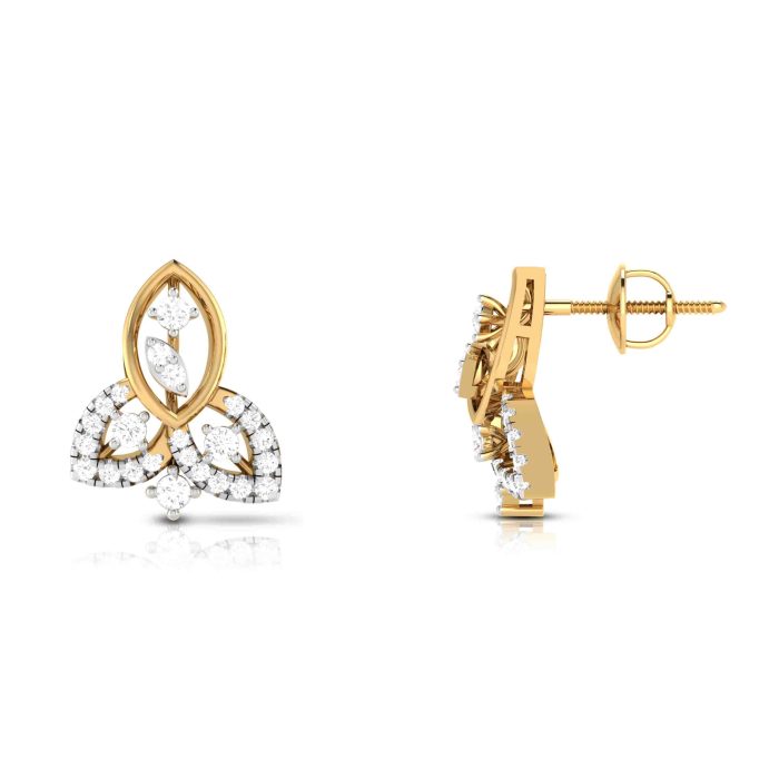 0.55 ct Natural Diamond Earrings 14k Yellow, Rose White Gold - Image 10