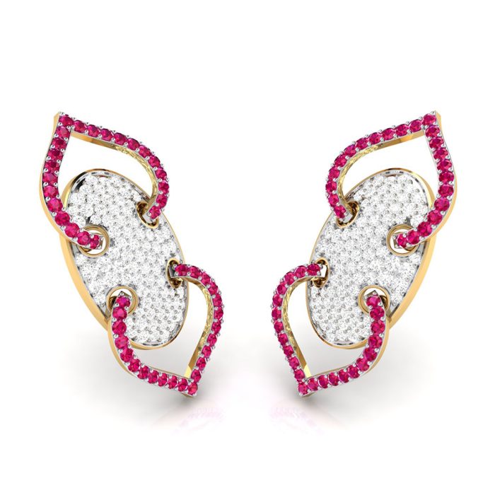 0.53 ct Natural Diamond Earrings 14k Yellow, Rose White Gold - Image 9