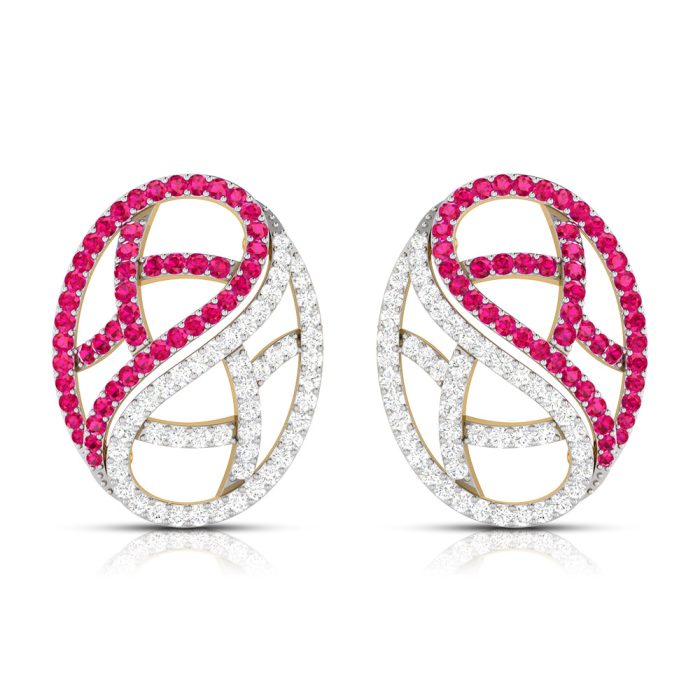 0.50 ct Natural Diamond Earrings 14k Yellow, Rose White Gold - Image 2