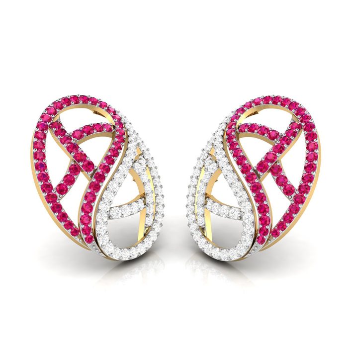0.50 ct Natural Diamond Earrings 14k Yellow, Rose White Gold - Image 4
