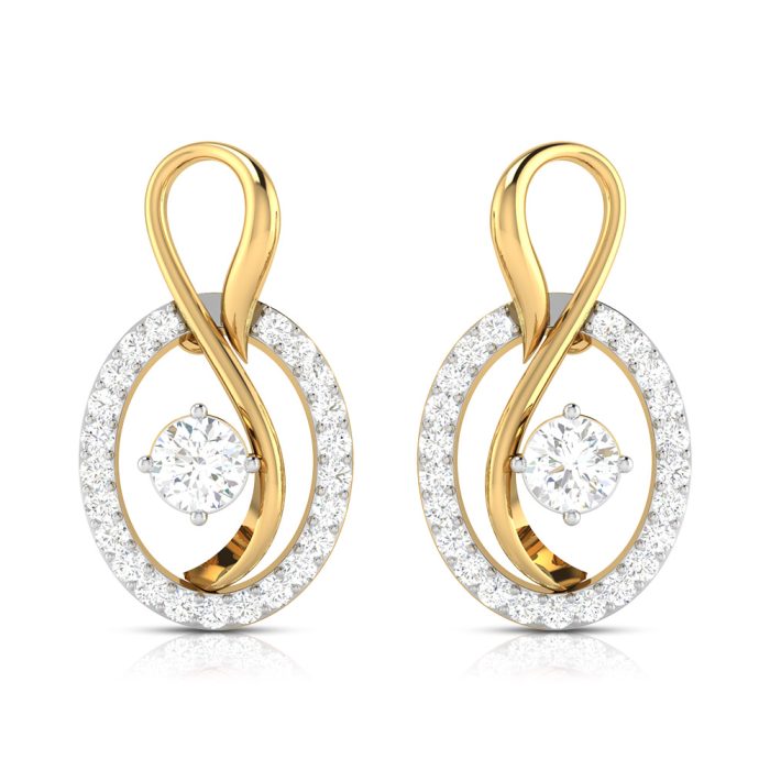 0.55 ct Natural Diamond Earrings 14k Yellow, Rose White Gold - Image 1