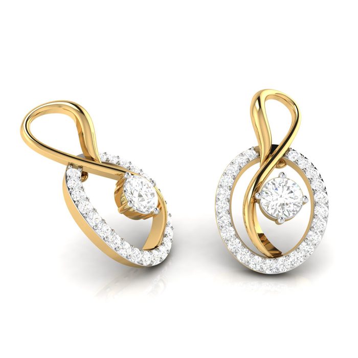 0.55 ct Natural Diamond Earrings 14k Yellow, Rose White Gold - Image 7