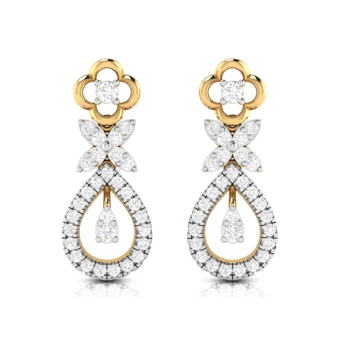 0.62 ct Natural Diamond Earrings 14k Yellow, Rose White Gold - Image 1