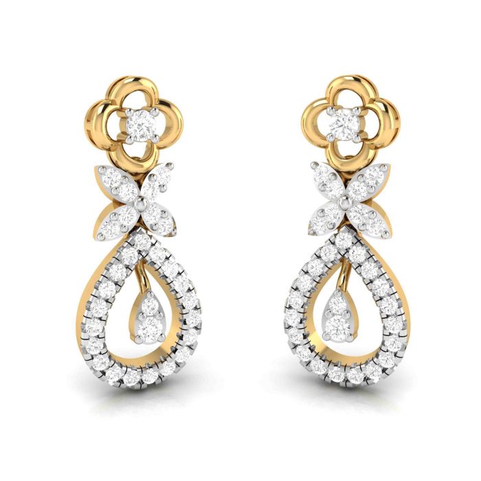 0.62 ct Natural Diamond Earrings 14k Yellow, Rose White Gold - Image 8