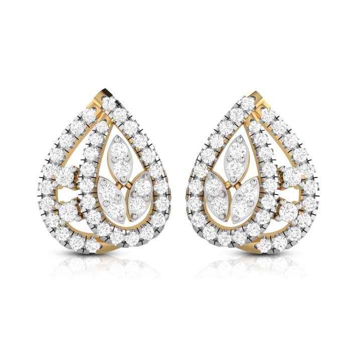 0.86 ct Natural Diamond Earrings 14k Yellow, Rose White Gold - Image 6