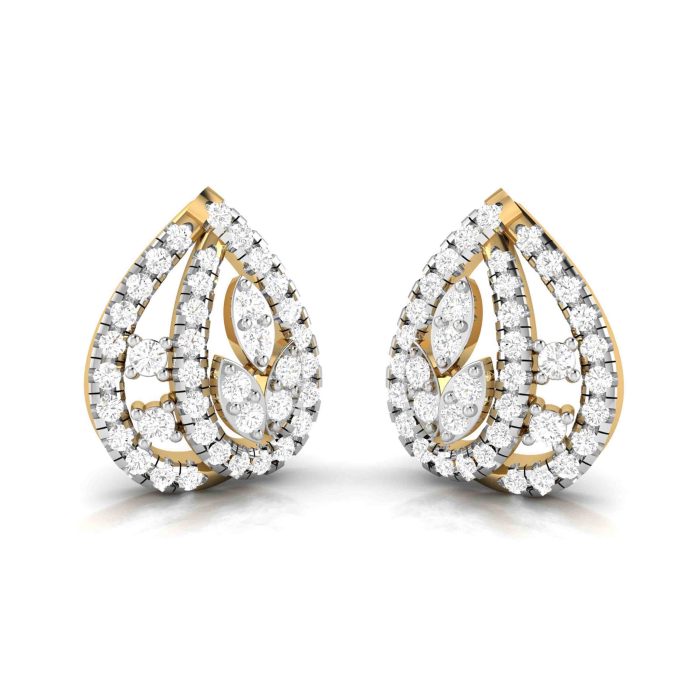 0.86 ct Natural Diamond Earrings 14k Yellow, Rose White Gold - Image 7