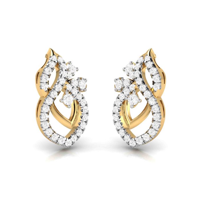 0.77 ct Natural Diamond Earrings 14k Yellow, Rose White Gold - Image 8