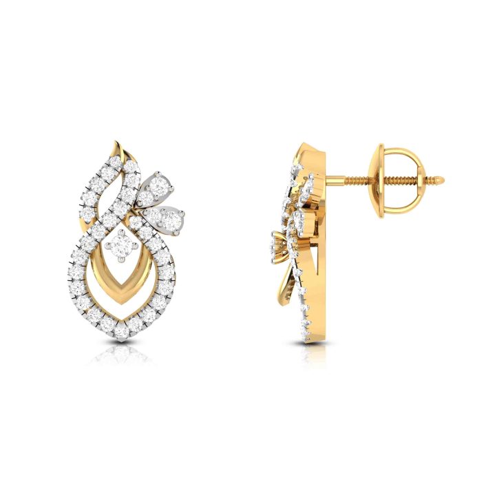 0.77 ct Natural Diamond Earrings 14k Yellow, Rose White Gold - Image 9