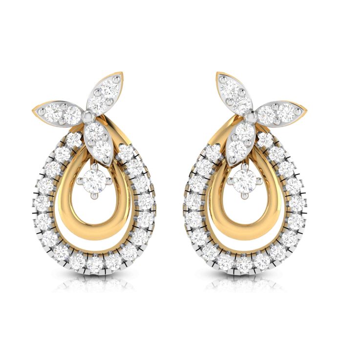 0.50 ct Natural Diamond Earrings 14k Yellow, Rose White Gold - Image 1