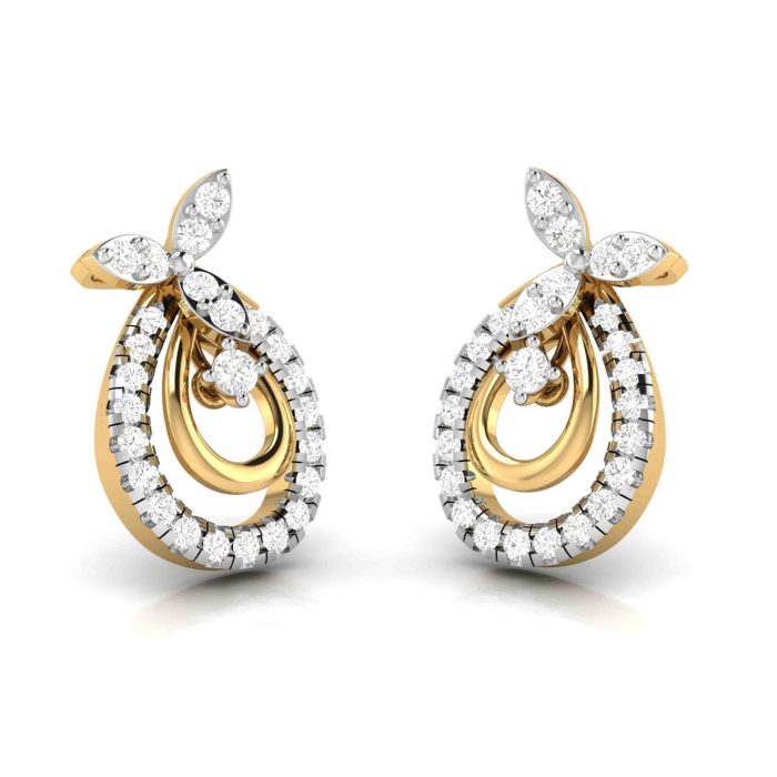 0.50 ct Natural Diamond Earrings 14k Yellow, Rose White Gold - Image 8