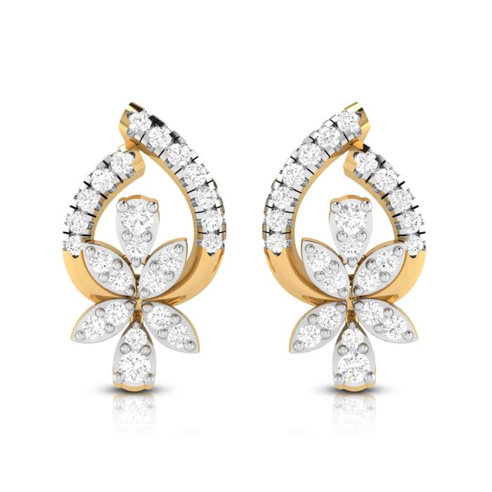 0.54 ct Natural Diamond Earrings 14k Yellow, Rose White Gold - Image 1