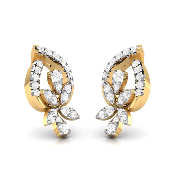 0.54 ct Natural Diamond Earrings 14k Yellow, Rose White Gold - Image 7