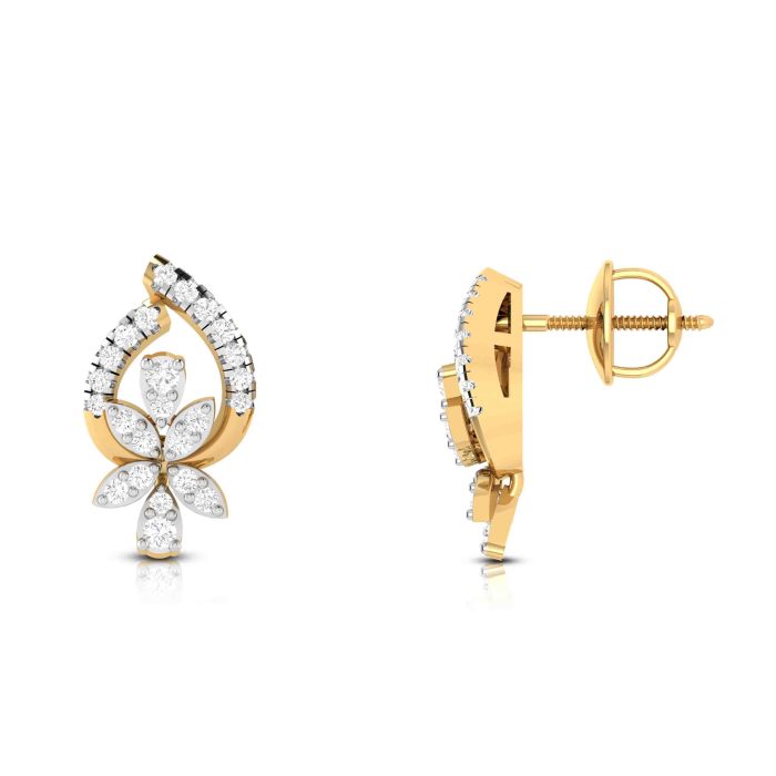 0.54 ct Natural Diamond Earrings 14k Yellow, Rose White Gold - Image 9