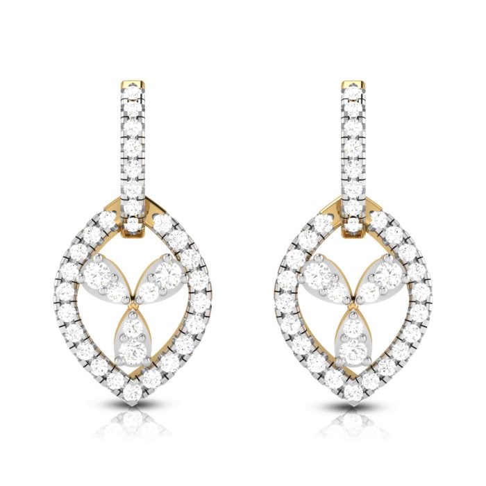 0.75 ct Natural Diamond Earrings 14k Yellow, Rose White Gold - Image 1