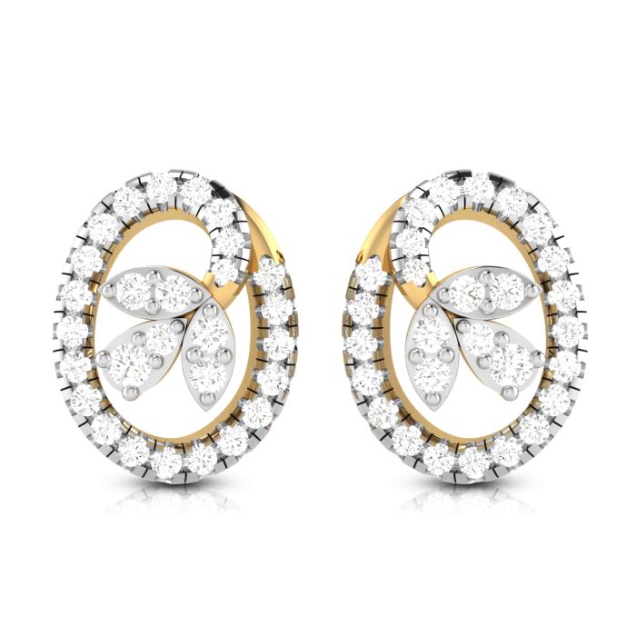 0.62 ct Natural Diamond Earrings 14k Yellow, Rose White Gold - Image 1