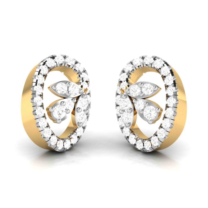 0.62 ct Natural Diamond Earrings 14k Yellow, Rose White Gold - Image 7