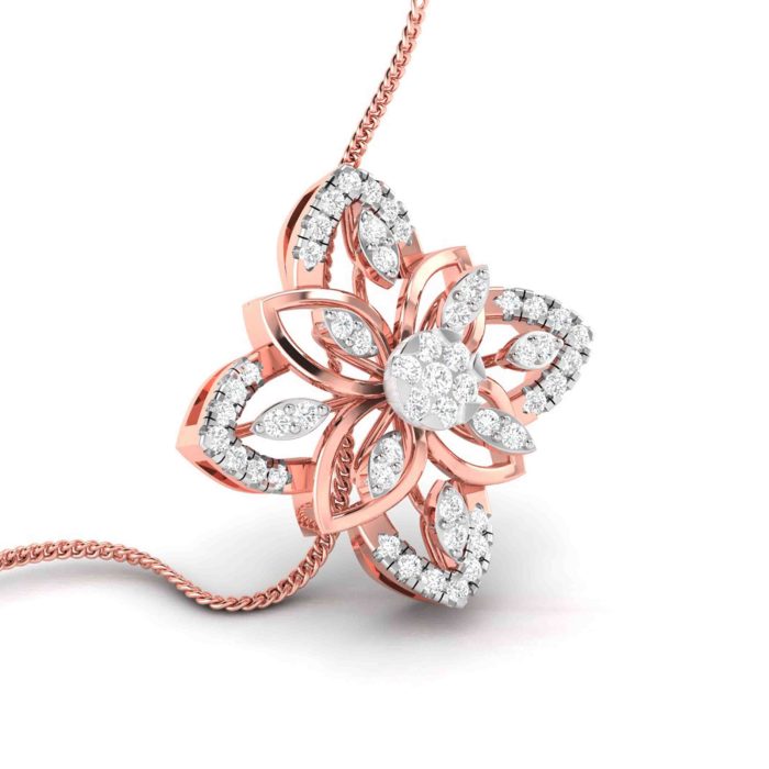 0.51 Ct Natural Diamond Pendants 14k Yellow Rose White Gold - Image 5