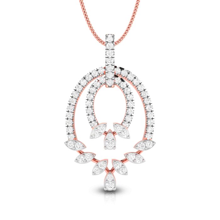 0.70 Ct Natural Diamond Pendants 14k Yellow Rose White Gold - Image 2