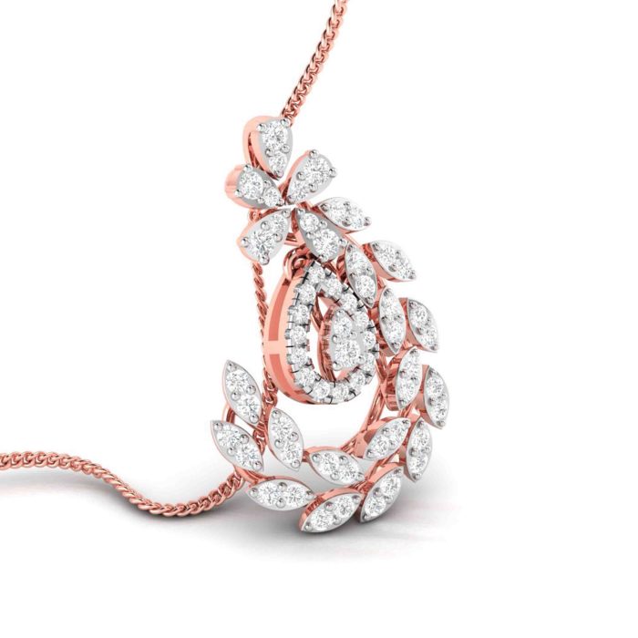 0.55 Ct Natural Diamond Pendants 14k Yellow Rose White Gold - Image 4