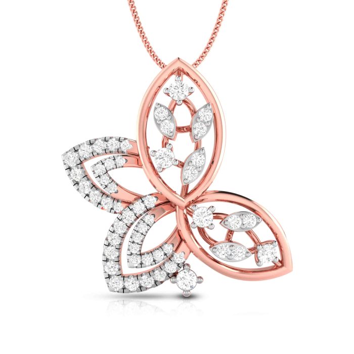 0.52 Ct Natural Diamond Pendants 14k Yellow Rose White Gold - Image 3