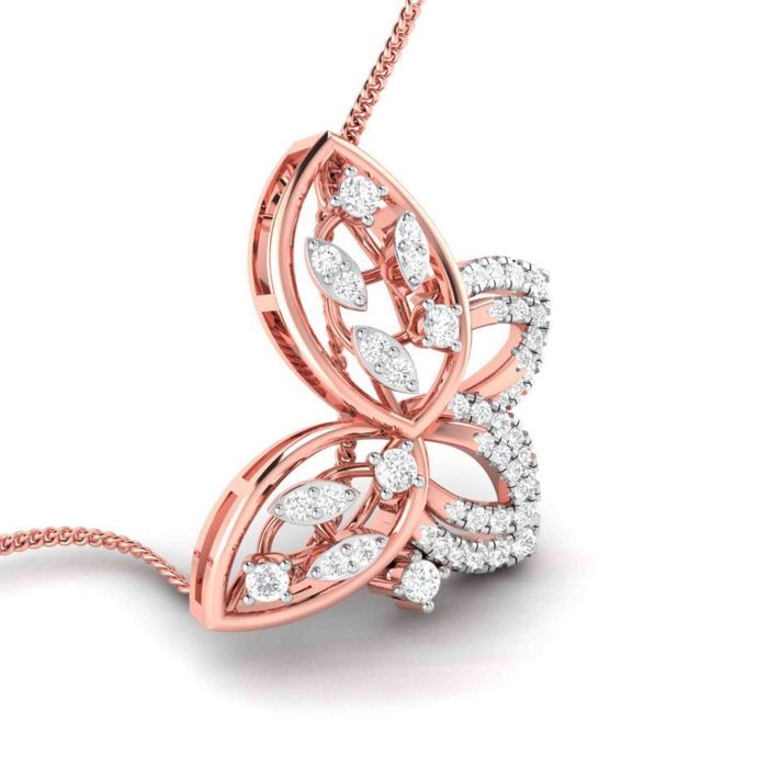 0.52 Ct Natural Diamond Pendants 14k Yellow Rose White Gold - Image 5