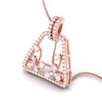 0.77 Ct Natural Diamond Pendants 14k Yellow Rose White Gold - Image 3