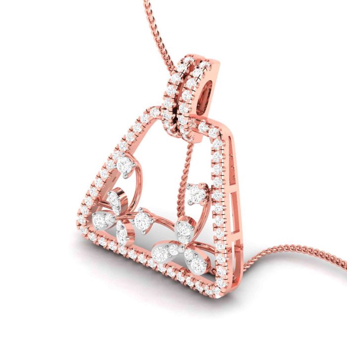 0.77 Ct Natural Diamond Pendants 14k Yellow Rose White Gold - Image 3