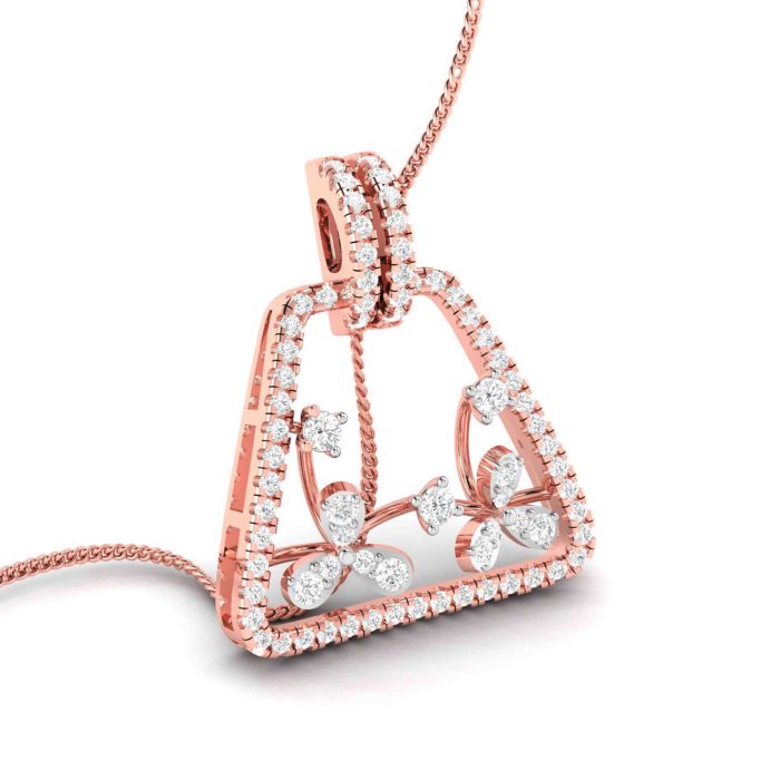 0.77 Ct Natural Diamond Pendants 14k Yellow Rose White Gold - Image 4
