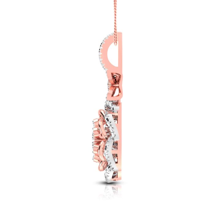 0.88 Ct Natural Diamond Pendants 14k Yellow Rose White Gold - Image 6