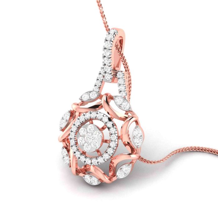 0.80 Ct Natural Diamond Pendants 14k Yellow Rose White Gold - Image 4
