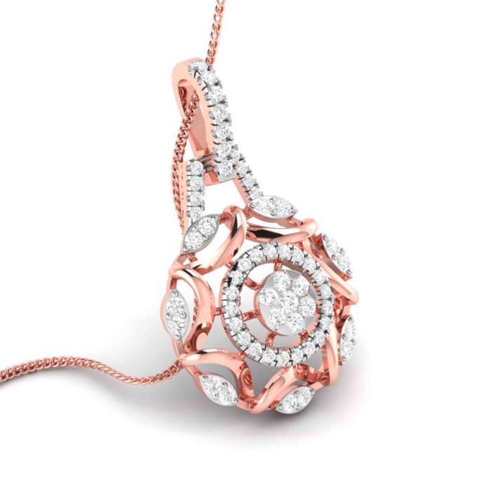0.80 Ct Natural Diamond Pendants 14k Yellow Rose White Gold - Image 5