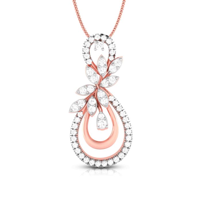 0.66 Ct Natural Diamond Pendants 14k Yellow Rose White Gold - Image 3