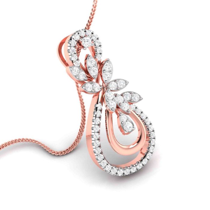 0.66 Ct Natural Diamond Pendants 14k Yellow Rose White Gold - Image 5