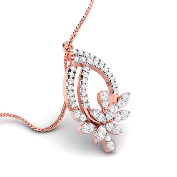 0.66 Ct Natural Diamond Pendants 14k Yellow Rose White Gold - Image 5