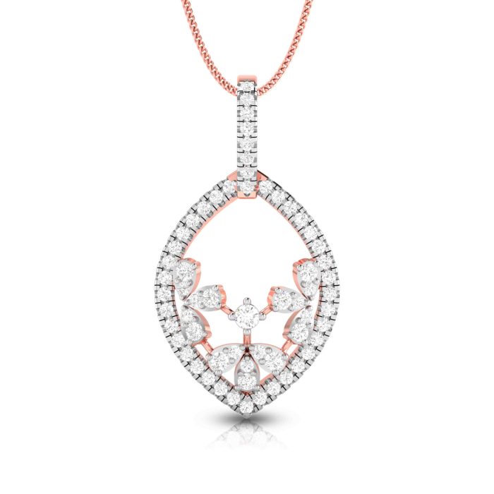 0.72 Ct Natural Diamond Pendants 14k Yellow Rose White Gold - Image 3