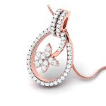 0.53 Ct Natural Diamond Pendants 14k Yellow Rose White Gold - Image 4