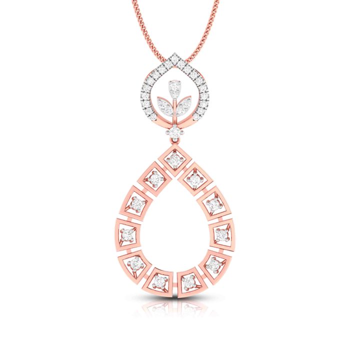 0.86 Ct Natural Diamond Pendants 14k Yellow Rose White Gold - Image 3