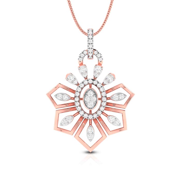 0.75 Ct Natural Diamond Pendants 14k Yellow Rose White Gold - Image 3