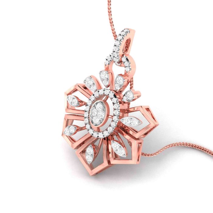 0.75 Ct Natural Diamond Pendants 14k Yellow Rose White Gold - Image 4