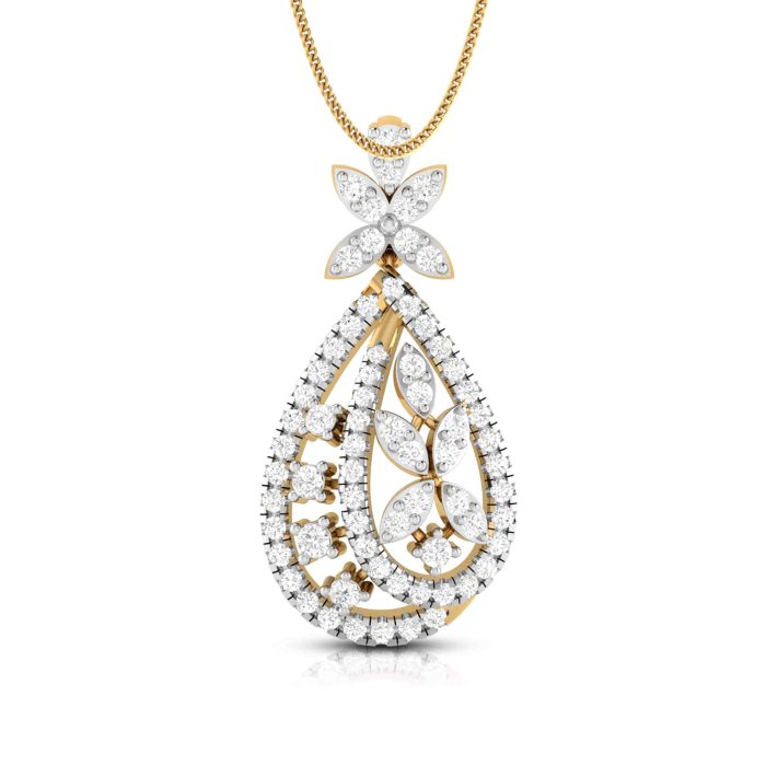 0.78 Ct Natural Diamond Pendants 14k Yellow Rose White Gold - Image 1