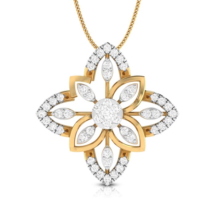 0.51 Ct Natural Diamond Pendants 14k Yellow Rose White Gold - Image 1